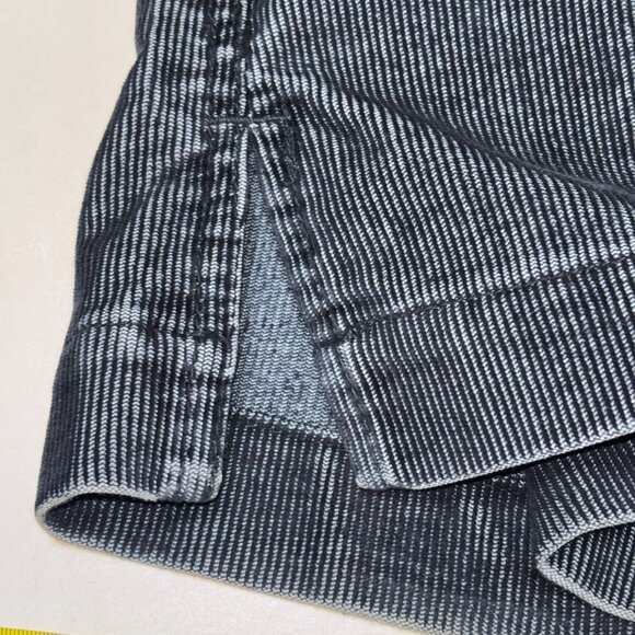 Express Stretch Navy Corduroy Pants Womens 3/4 Inseam 32 Straight Leg Ankle Slit - Picture 6 of 13